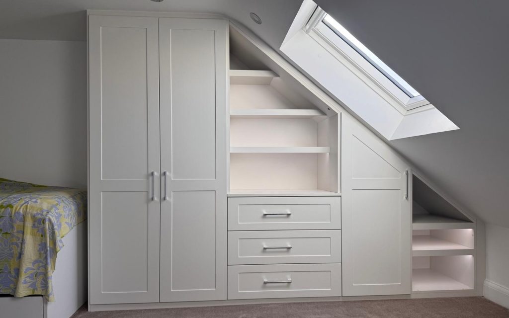 Loft Bedroom Wardrobe with Sloped Ceiling Storage