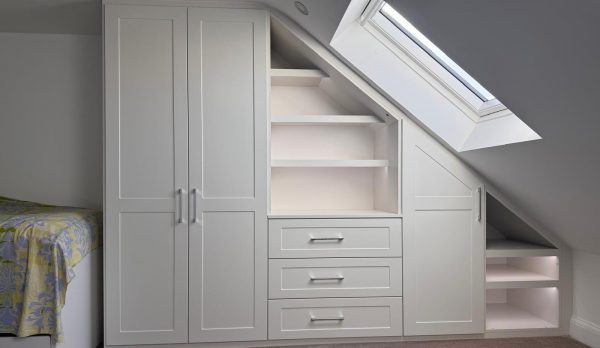 Loft Bedroom Wardrobe with Sloped Ceiling Storage - Dreamline Interiors Loft Bedroom Wardrobe with Sloped Ceiling Storage