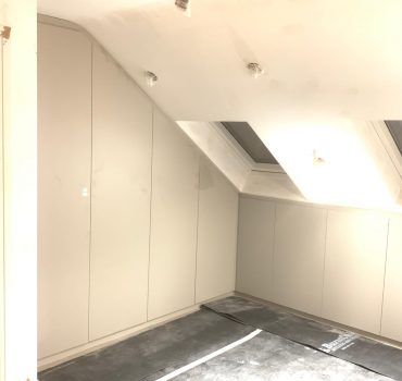 Angled Loft Wardrobe White Gloss