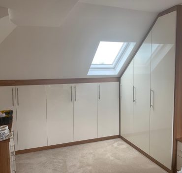 Cream & Walnut Loft Wardrobe