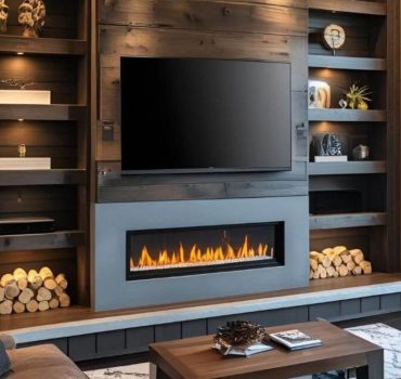 Media Wall With Fireplace - Dreamline Interiors